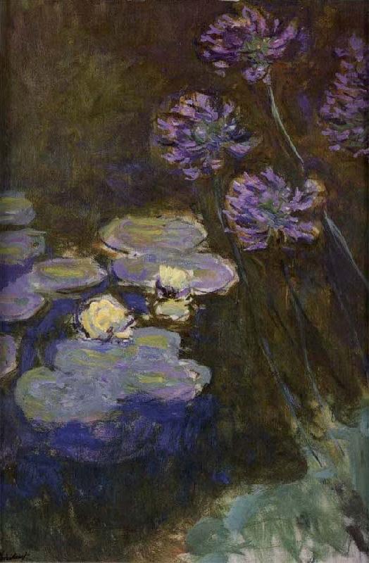 Claude Monet Water Lilies and Agapanthus Lilies oil painting picture